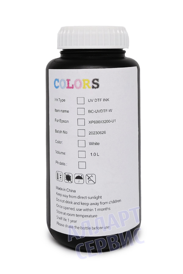 Чернила UV DTF Colors BC для XP600/i3200-U1, White (Белый), 1л