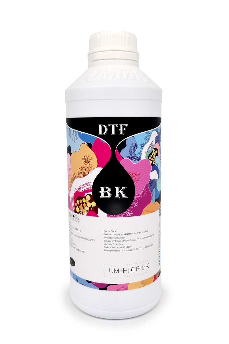 Чернила текстильные UVINK для DTF печати, Black (Черный), 1л