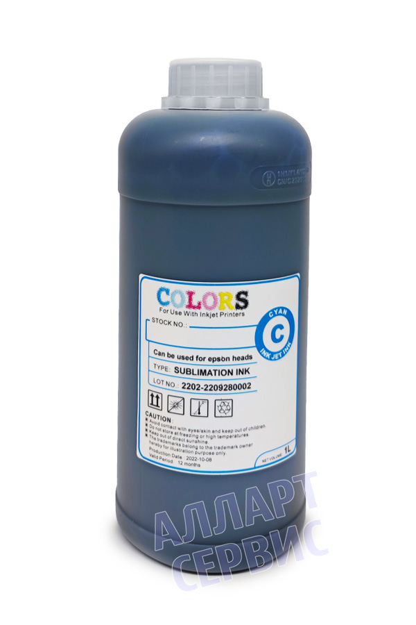 Чернила сублимационные COLORS для Epson F-6200/6300/7200/9300/9400/9400H, Cyan (голубой) 1000 мл