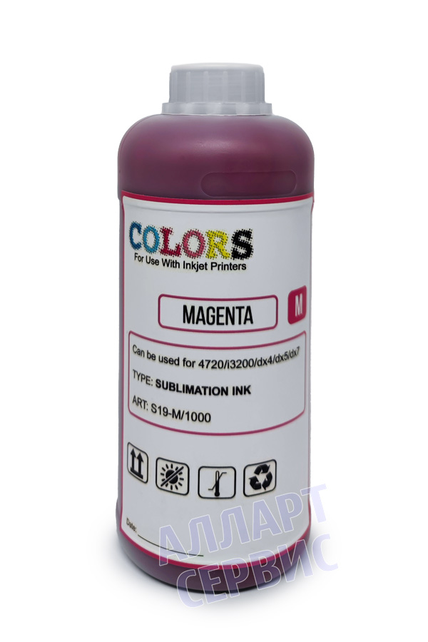 Чернила сублимационные COLORS S19 для i3200, Magenta (пурпурный) 1000 мл