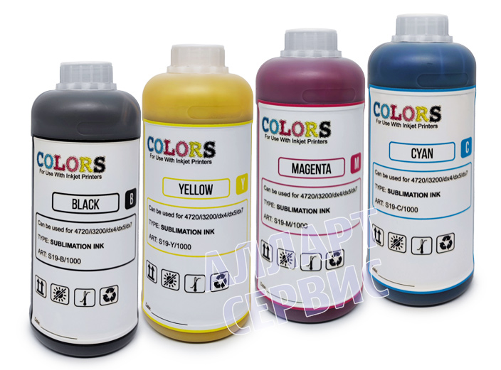 Чернила сублимационные COLORS S19 для i3200, Magenta (пурпурный) 1000 мл