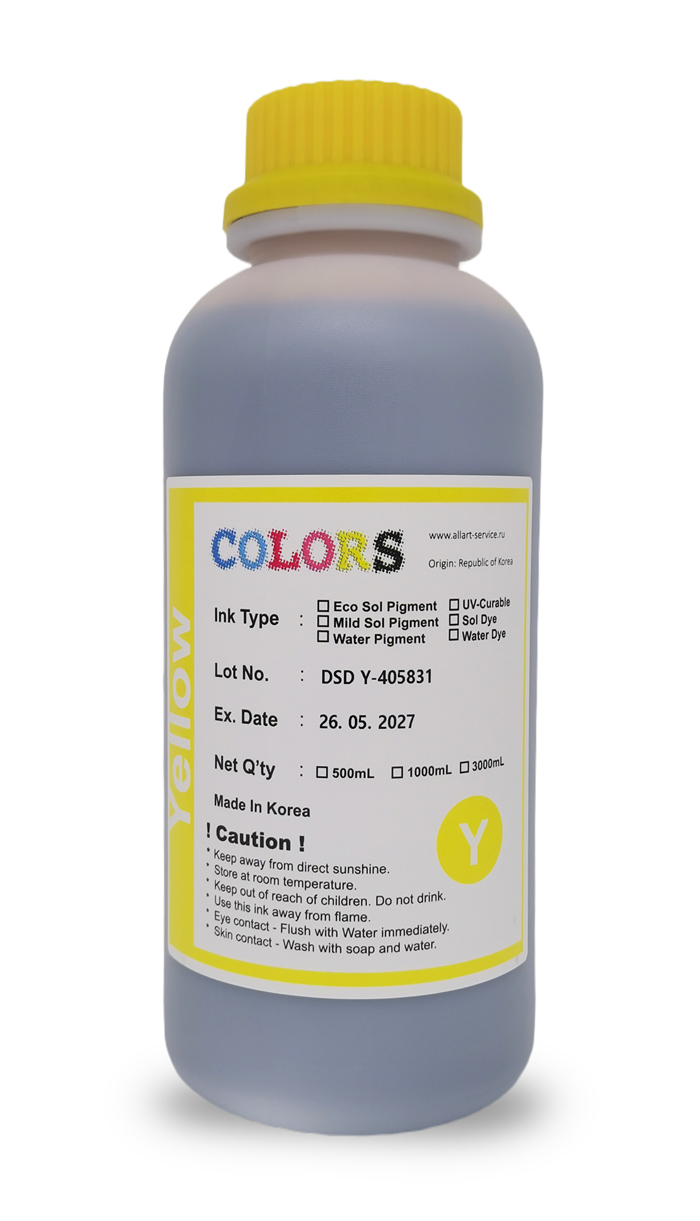 Чернила COLORS DSD сувенирные Y (желтый), 1000 мл