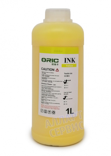 Чернила текстильные ORIC для DTF печати, Yellow (Желтый), 1л