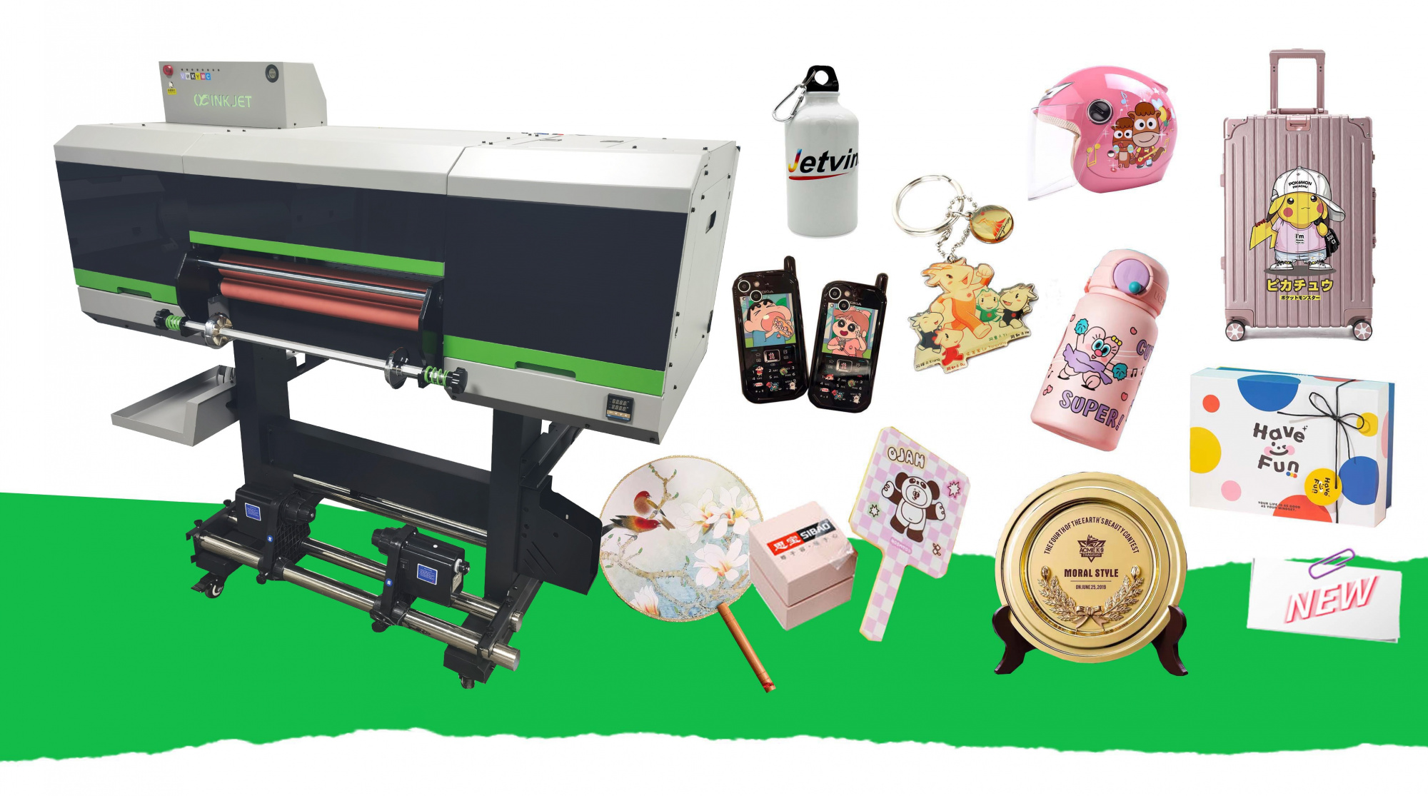 Принтер UV DTF рулонный AinkJet AJ-600E Pro, ширина 60см, i3200-U1, 3шт, РИП, Ввод в эксплуатацию