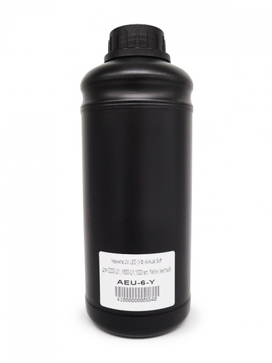 Чернила UV LED (УФ) AinkJet Soft для i3200-U1/ i1600-U1,1000 мл, Yellow (Желтый)