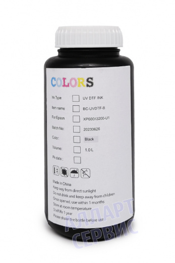 Чернила UV DTF Colors BC для XP600/i3200-U1, Black (Черный), 1л