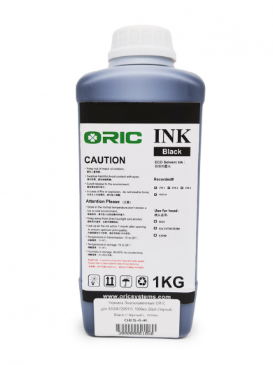 Чернила экосольвентные ORIC для i3200/4720/5113, 1000мл, Black (Черный)